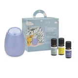 Purae Kit The Essentials in Diffusion Ultrasonic Diffuser Bloom Color Mauve + 3 Essential Oils Eucalyptus Lavender and Lemon