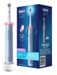 Periuță de dinți electrică reîncărcabilă Oral-B Pro 3 3000 Blue, 2 capete de periere, 1 periuță de dinți