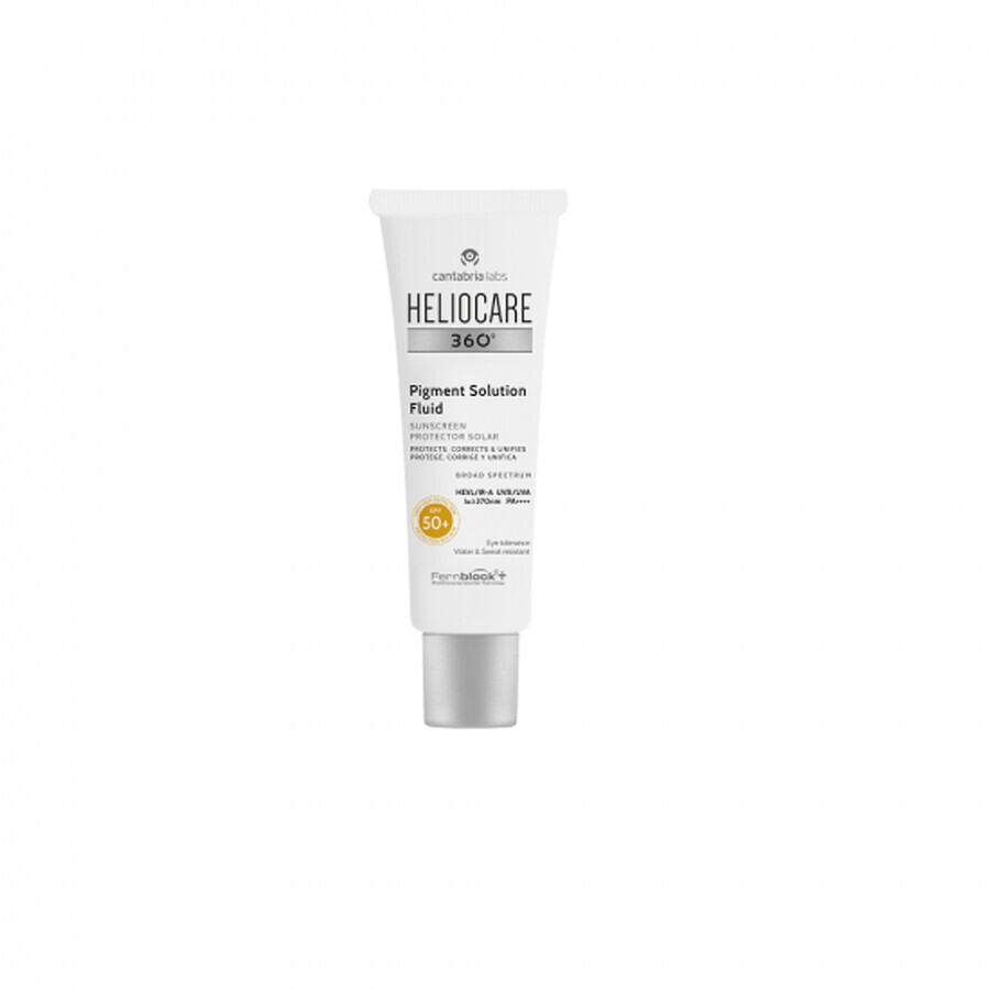 Heliocare 360º Fluide SPF50+ Protection solaire & Solution pigmentaire, 50 ml, Cantabrie