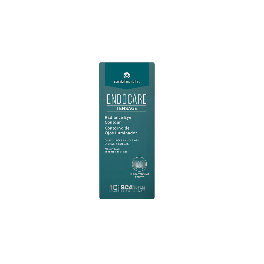 Endocare Tensage Eye Contour, Contorno occhi anti-occhiaie e borse, 15 ml, Cantabria Labs
