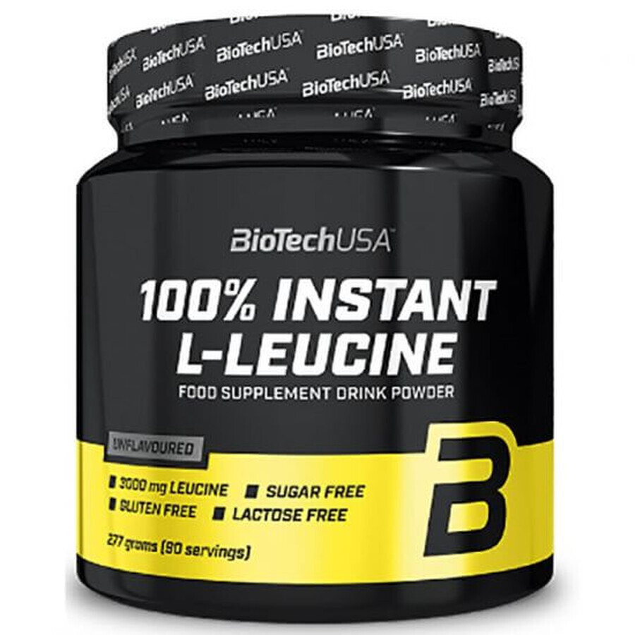 Acide aminé essentiel instantané L-Leucine, 3000 mg, 227 g, Biotech USA