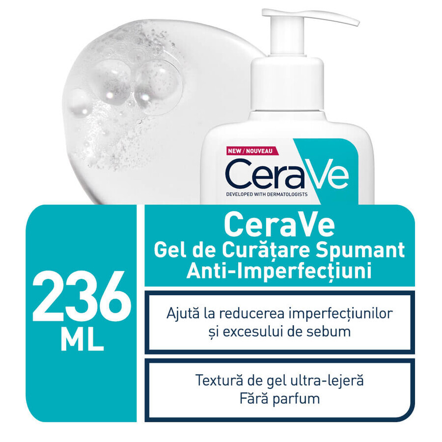 Gel nettoyant moussant anti-imperfections, 236 ml, CeraVe