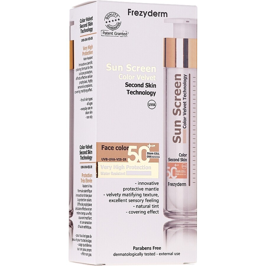 Frezyderm Sun Screen Color Velvet Face Water Resistant Spf50+ 50ml