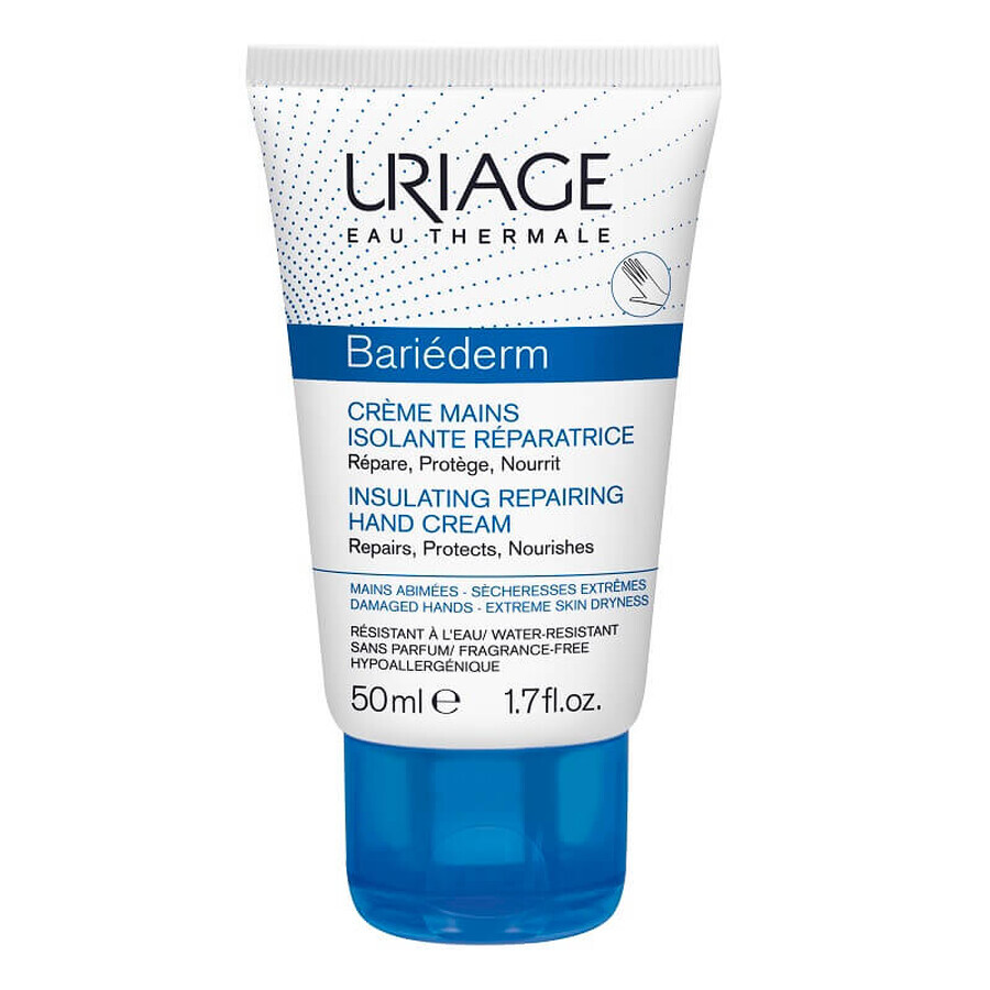 Bariederm Crème mains réparatrice isolante, 50 ml, Uriage