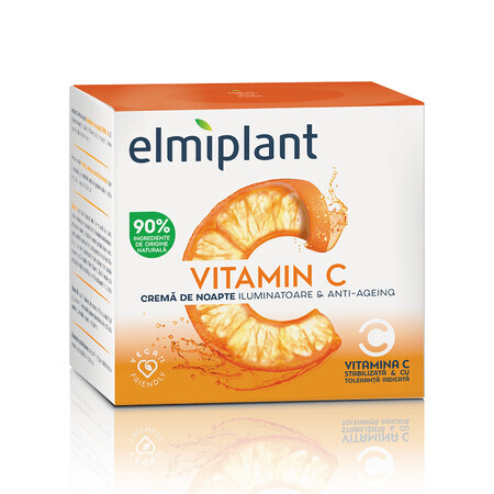 Vitamin C Anti-Aging und aufhellende Nachtcreme, 50 ml, Elmiplant