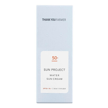 Crème solaire avec SPF 50+ PA+++ Sun Project Water, 50 ml, Thank You Farmer