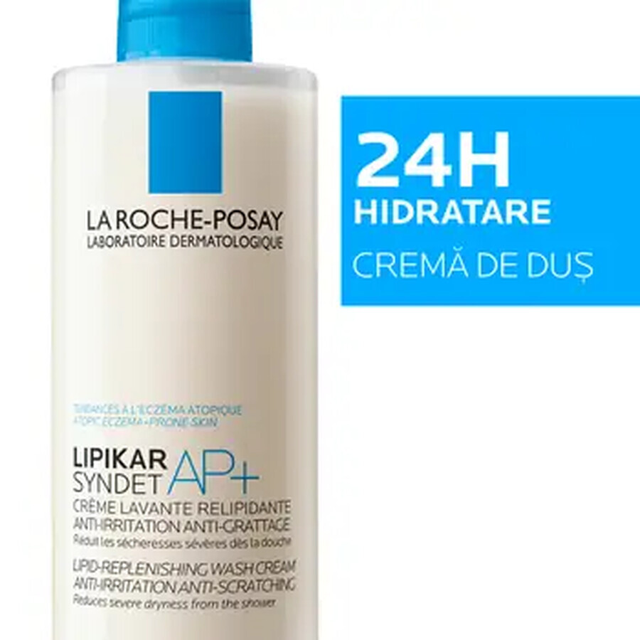 La Roche-Posay Lipikar Syndet AP+ crème lavante anti-irritation pour peaux sensibles, 400 ml, 