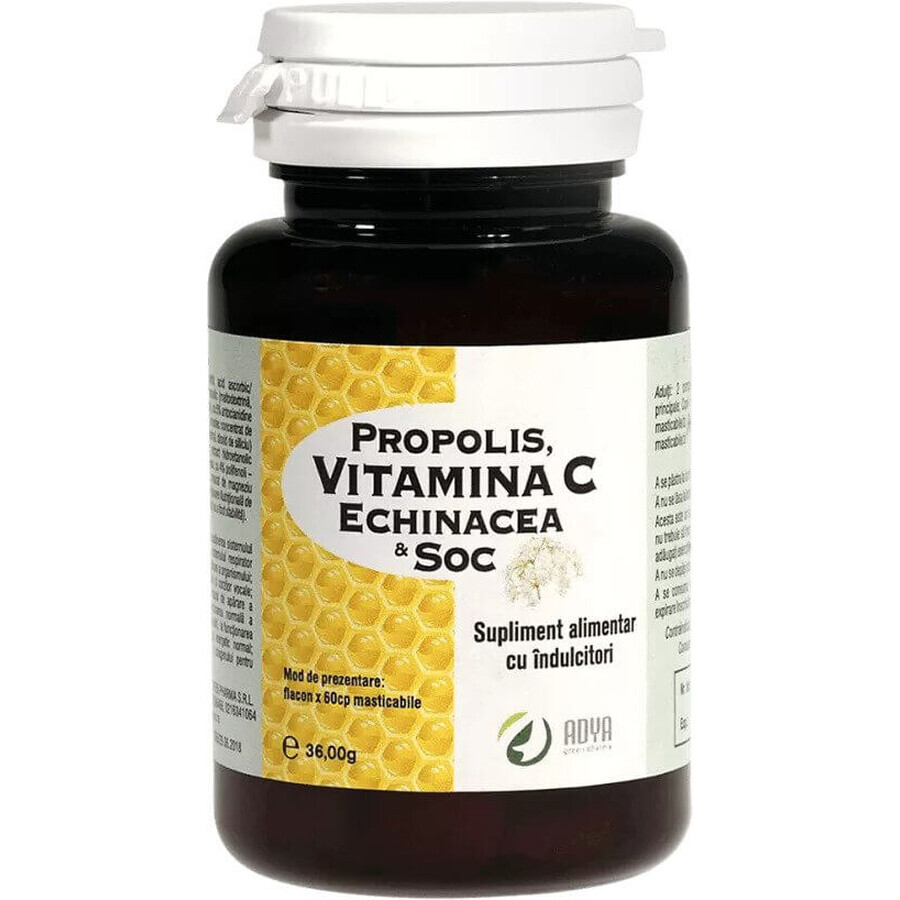 Propolis & Vitamina C & Echinacea & Soc x 60cpr Adya Green