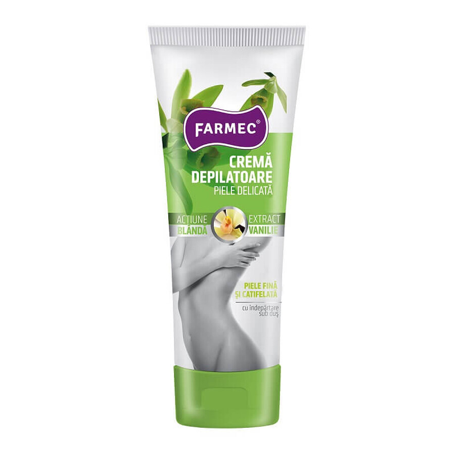 Crème dépilatoire pour peaux sensibles à la vanille, 150 ml, Farmec