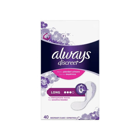 Always Discreet Liners Large, 40 pièces