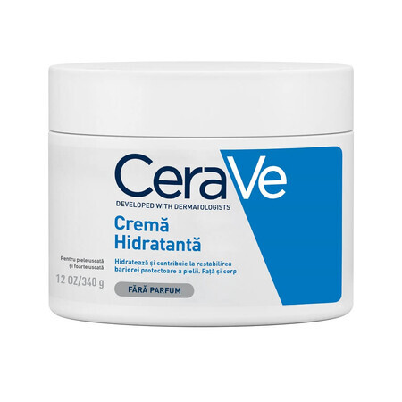 Crème hydratante pour le visage et le corps pour les peaux sèches et très sèches, 340 g, CeraVe