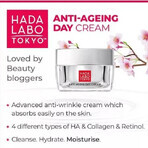 Crema hidratante de día y noche para alisar la piel con ácido superhialurónico, 50 ml, Hada Labo Tokio