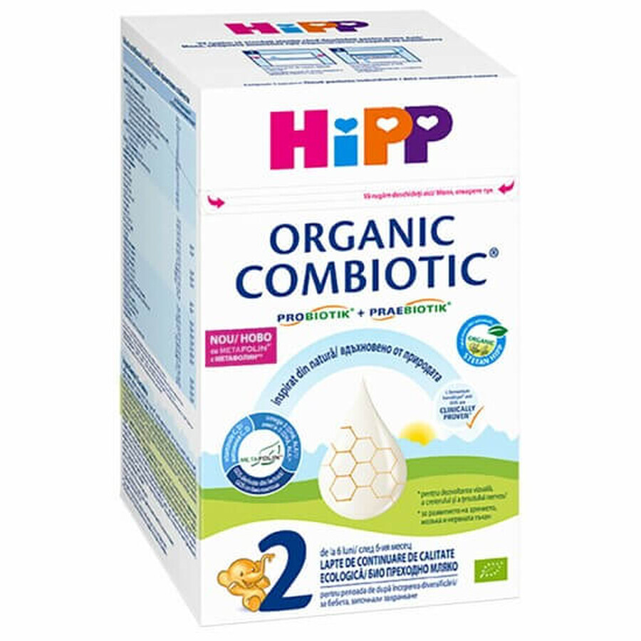 Latte in polvere formula di proseguimento Organic Combiotic 2, +6 mesi, 800 g, Hipp