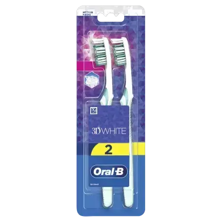 Brosse à dents manuelle 3D White, 2 pièces, Oral B