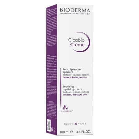 Bioderma Cicabio Crème hydratante pour irritations et blessures, 100 ml