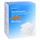 Alvita steriele gaaskompressen, 7,5 x 7,5 cm, 25 x 2 stuks