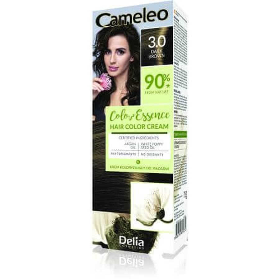 Cameleo Color Essence Hair Colour, 3.0 Dark Brown, Delia Cosmetics