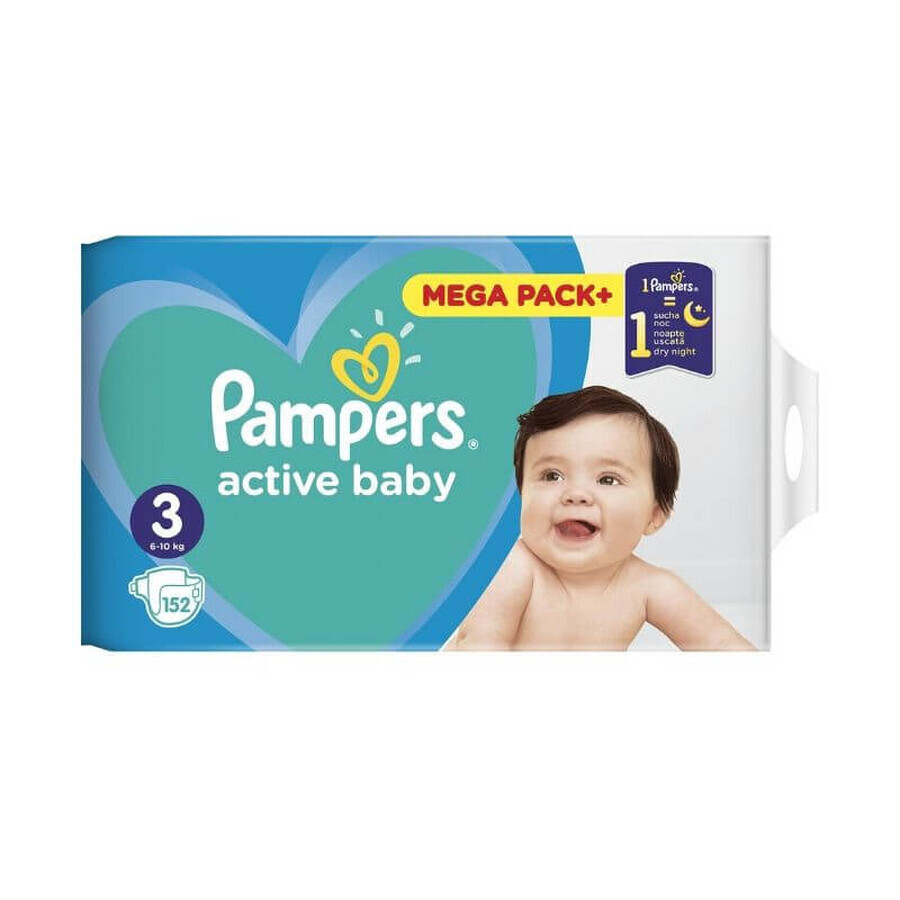Couches Pampers Active Baby 3 Midi 6-10 kg 152 pièces