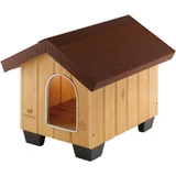 Ferplast Domus mini - niche pour chien en bois résistante aux intempéries, avec toit ouvrant et pieds isolés, 50 x 65 x h 47,5 cm