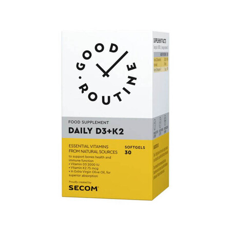 Secom Good Routine Daily D3+K2 30 softgels