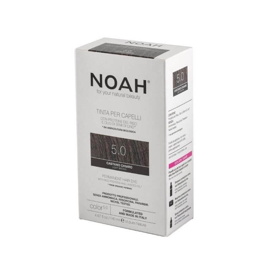 Vopsea de par naturala, Saten deschis (5.0) x 140ml, Noah