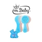 I’m baby Set de perie cu peri din lână și pieptene pentru nou-născuți 0 luni+, culori asortate
