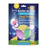 Bombe de bain effervescente Sweet Dreams pour bébé, 3 pièces, Easycare Baby