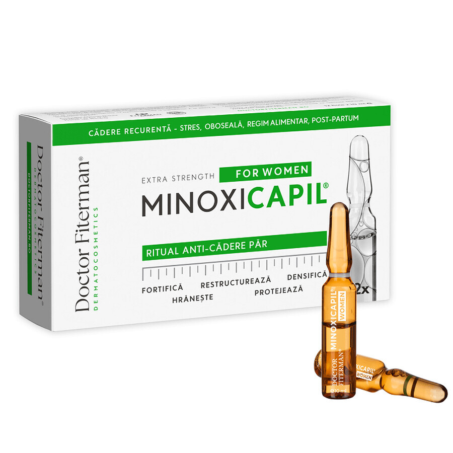 Minoxicapil Femmes, 12 flacons x 10 ml, Fiterman