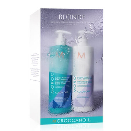 Ensemble Duo Blonde Shampooing pour cheveux blonds, 500 ml + Après-shampooing pour cheveux blonds, 500 ml, Moroccanoil