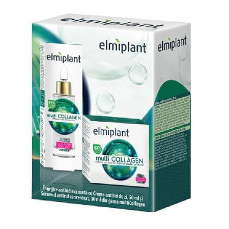 Forfait multicollagène crème de jour + sérum, 50 ml + 30 ml, Elmiplant