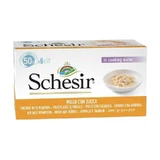 Schesir Multipack Filets de poulet à la citrouille - Aliment complet pour chats adultes au régime ou difficiles, 6 x 50 g