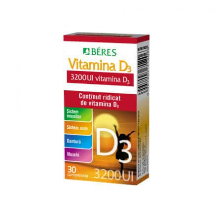 Vitamin D3, 3200 IU, 30 Tabletten, Béres