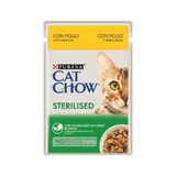 Purina Cat Chow « Sterilized » au poulet et à l'aubergine - Aliment complet pour chats adultes stérilisés, 85 g