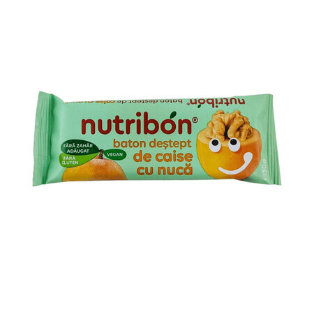 Barre de noix d'abricot végétalienne sans gluten, 30g, Nutribon