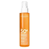Spray solar corporal Clarins SPF 50+, bruma solar embellecedora e iluminadora, protección muy alta, 150 ml