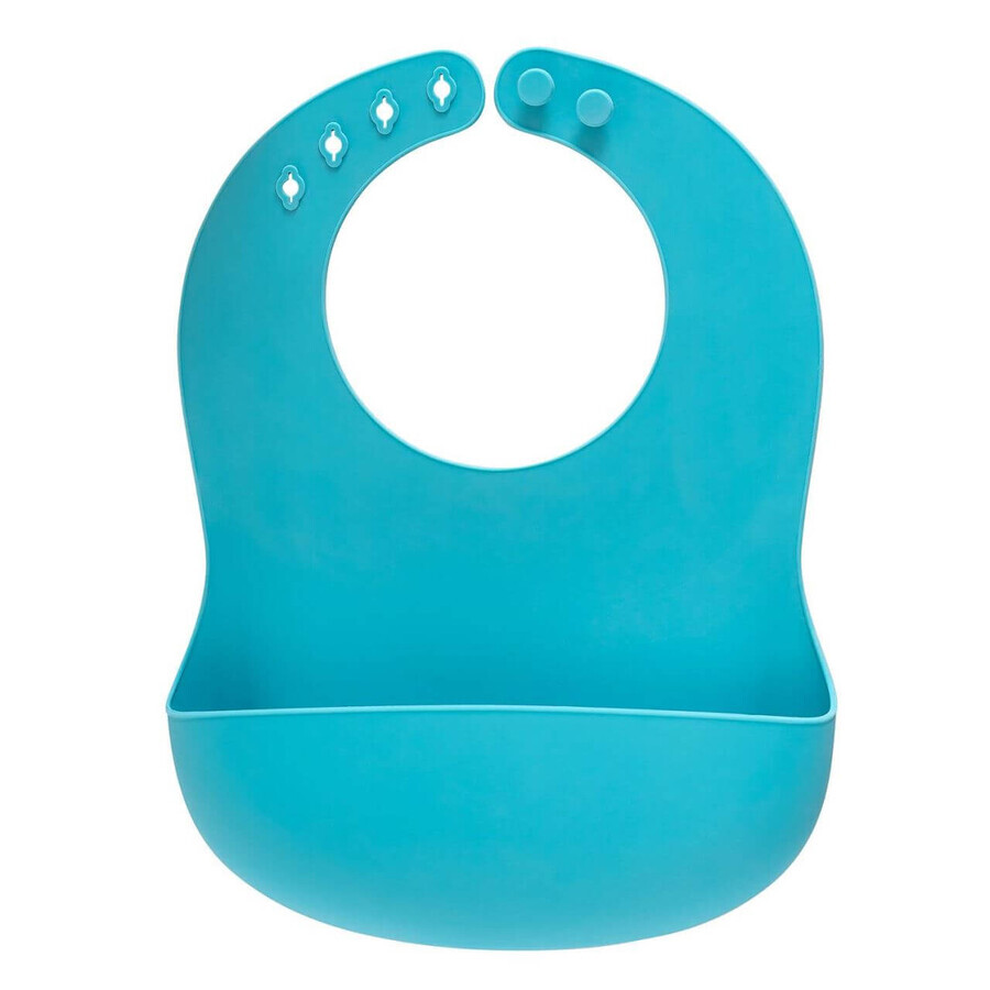 Bavette Eat`n Tidy en silicone souple avec pochette collectrice, 3 mois+, bleu, Reer