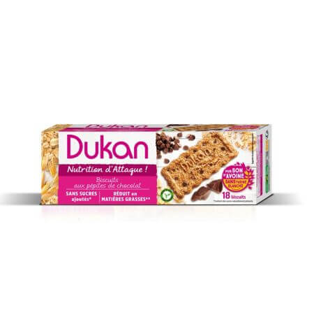 Dukan Expert Biscotti Alla Crusca D'Avena Con Gocce Di Cioccolato 6x3 Biscotti