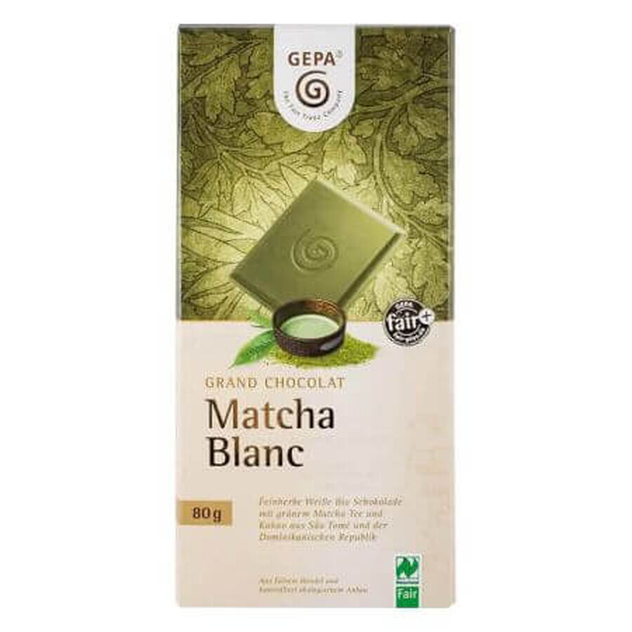 Matcha Blanc chocolat blanc bio, 80 g, Gepa
