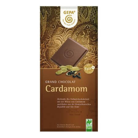 Cioccolato bio al latte e cardamomo, 100 g, Gepa