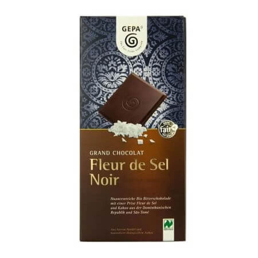 Chocolat noir bio Fleur de Sel Noir, 100 g, Gepa