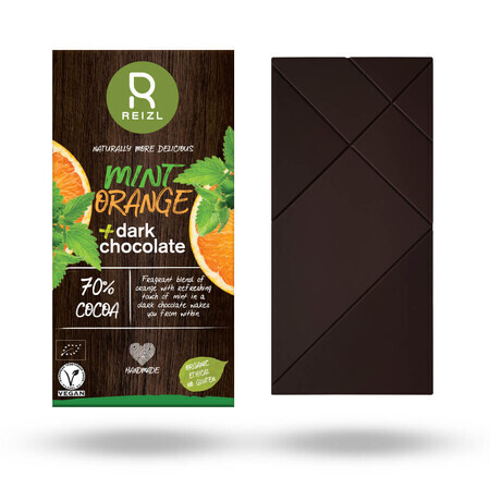 Chocolat noir à la menthe et à l'orange, 70 gr, Reizl