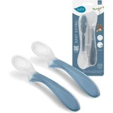Nuvita 2 Silicone Weaning Spoons, 0 months+, Blue