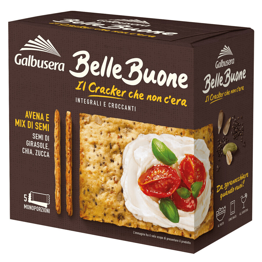 Cracker integrali con mix di semi Bellebuone, 200 g, Galbusera