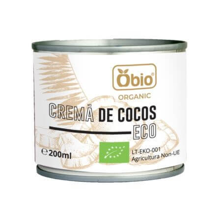 Crème de coco biologique sans gluten, 200 ml, Obio