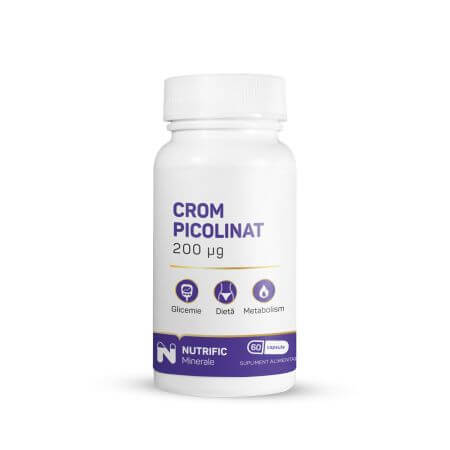 Picolinate de Chrome, 200 mcg, 60 gélules, Nutrific