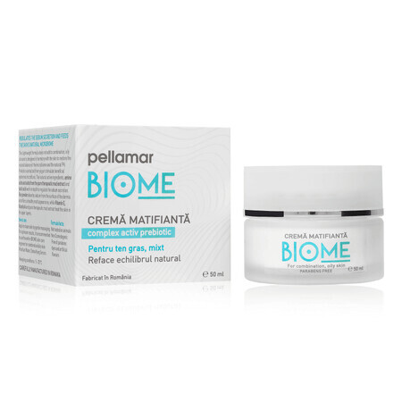 Crème matifiante pour peaux mixtes grasses Biome, 50 ml, Pellamar