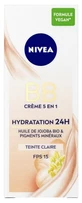 Nivea 5-in-1 BB Cream, 24-Hour Moisture, SPF 15, 50 ml