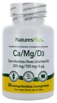 Natures Plus Ca/Mg/D3 cu vitamina K2, 30 de comprimate