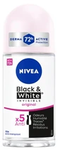 Nivea Black & White Invisible – 72-godzinny antyperspirant w kulce, 50 ml