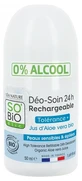 Léa Nature SO BIO étic – 24-godzinny dezodorant w kulce z organicznym sokiem z aloesu, z możliwością ponownego napełniania, 50 ml